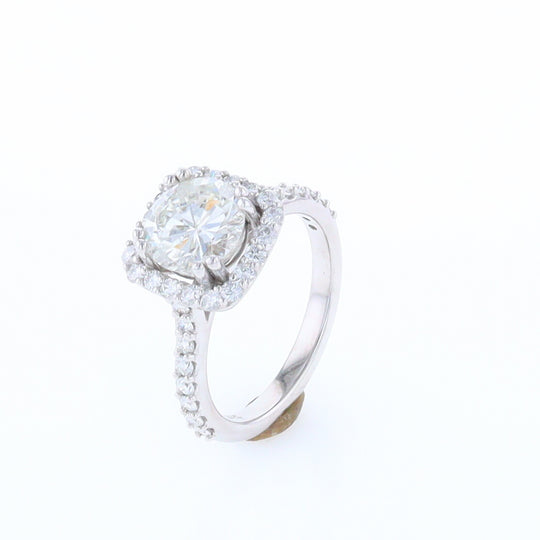 Diamond Engagement Ring with Square Halo