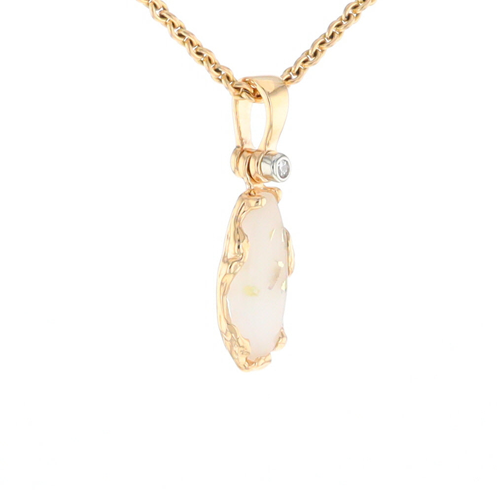 Gold Quartz Freeform Pendant (G2)