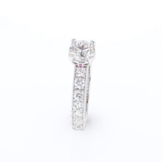 Diamond and Pink Sapphire Engagement Ring