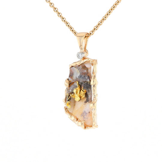 Gold Quartz Freeform Pendant - G3