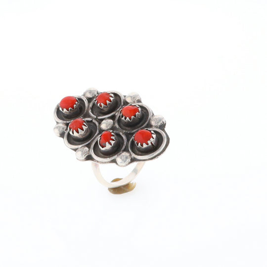 Bezel Set Coral Ring