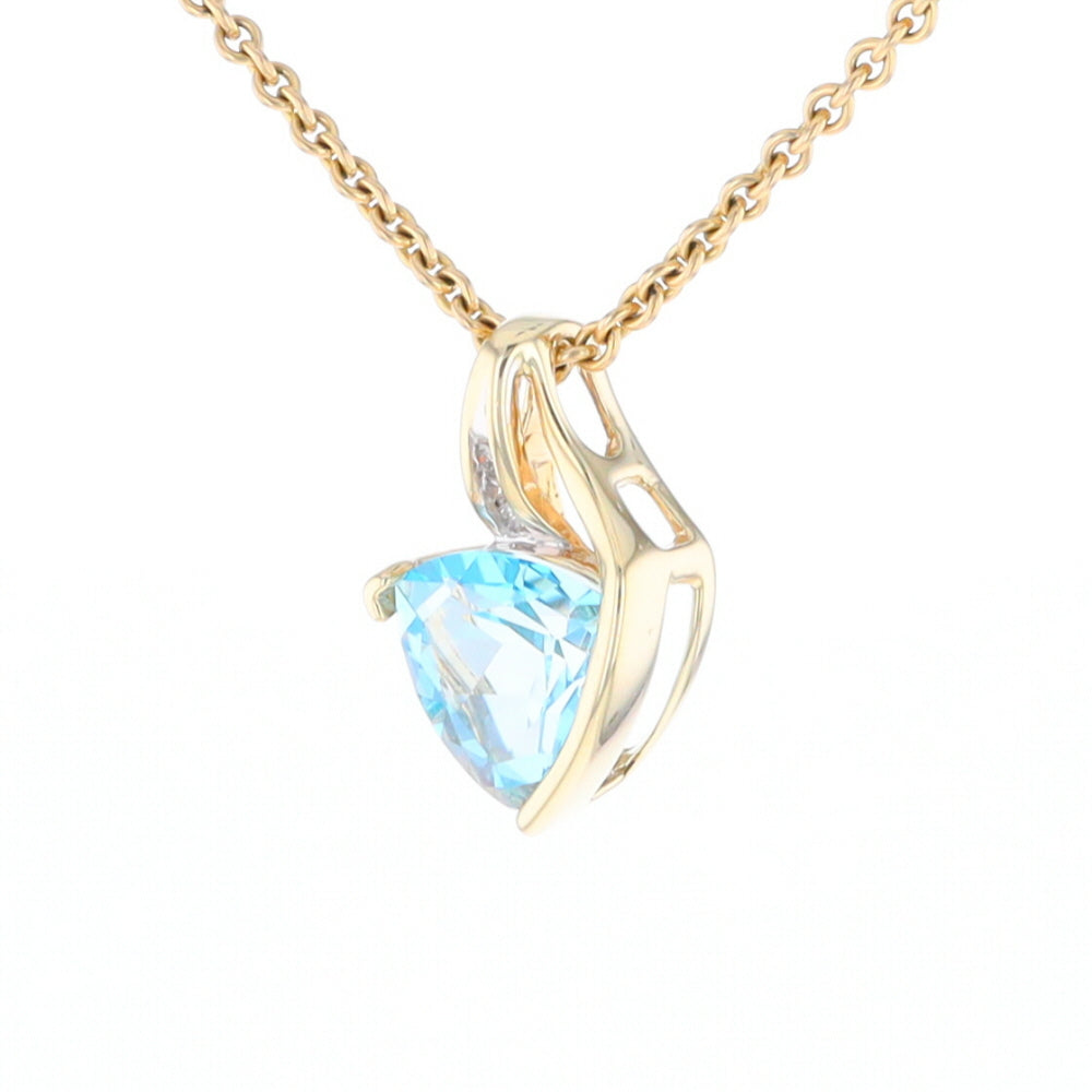 Trillion Blue Topaz Diamond Pendant