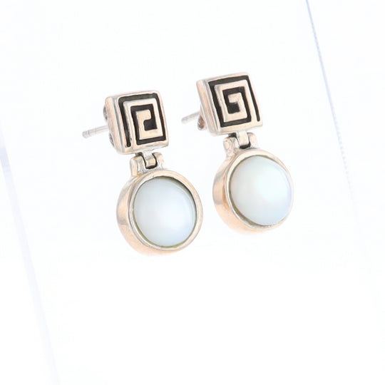 Square Swirl Mother of Pearl Stud Earrings