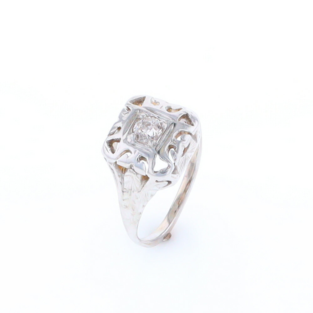 Vintage Square Top Diamond Ring