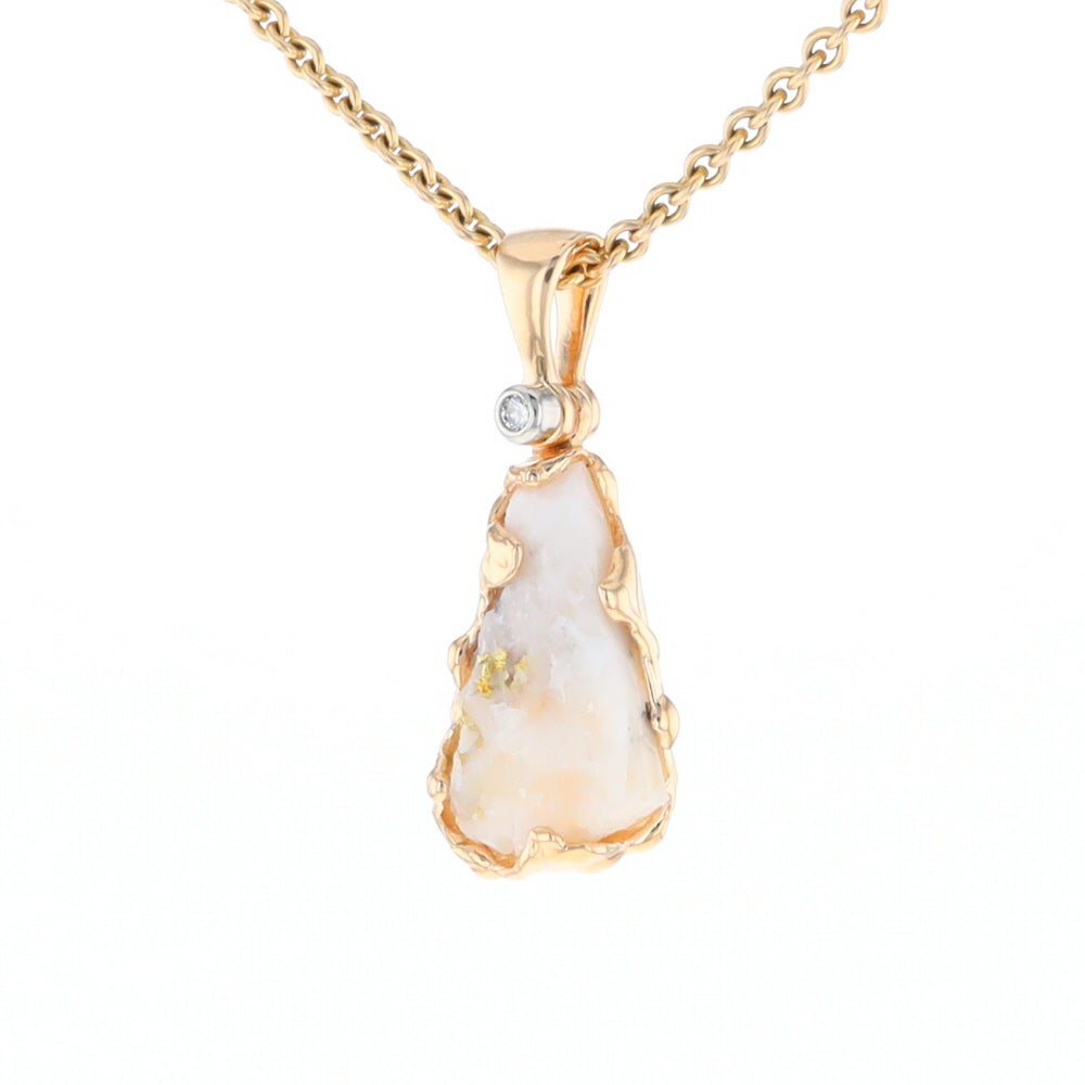 Rough Gold Quartz Freeform Pendant