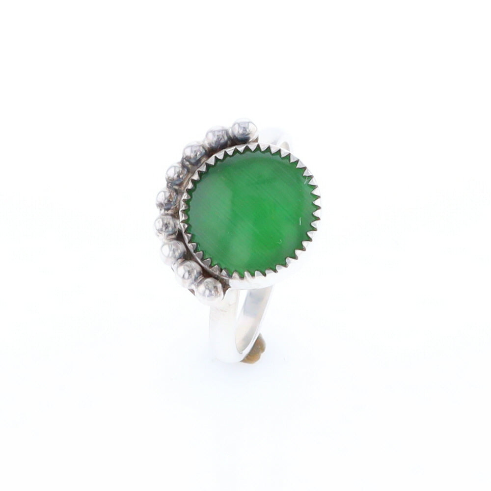 Green Glass Beaded Ring