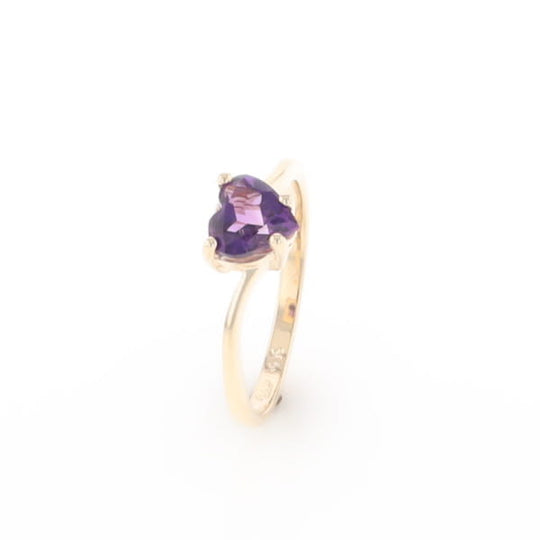 Heart Amethyst Ring