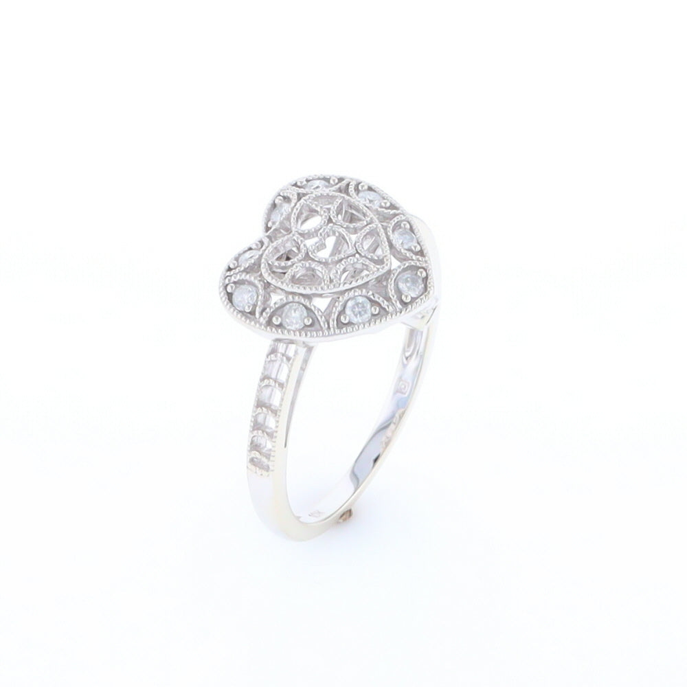 Open Heart Filigree Ring