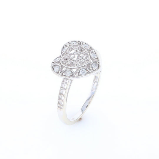 Open Heart Filigree Ring