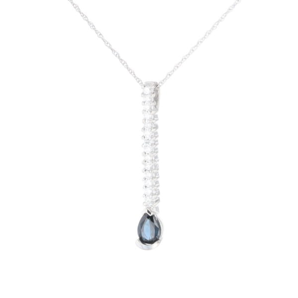 Pear Blue Sapphire Drop Pendant