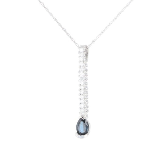 Pear Blue Sapphire Drop Pendant