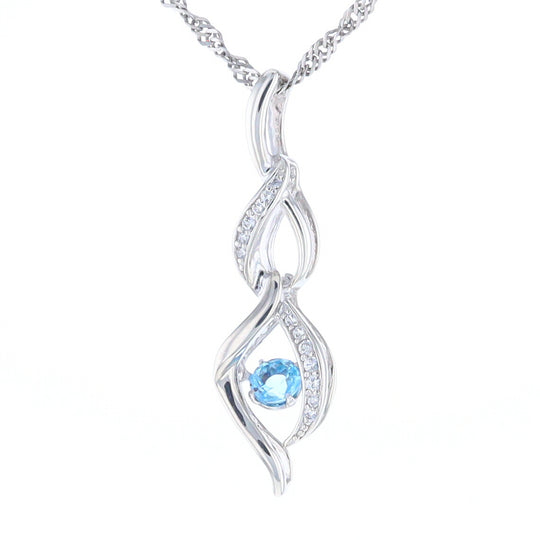 Floating Topaz Twisted Pendant