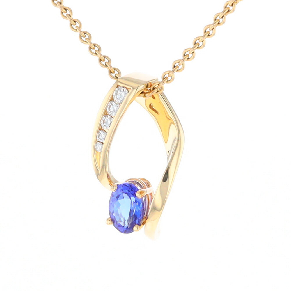 Synthetic Sapphire & Diamond Slide Pendant