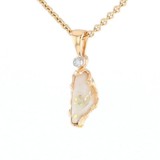 Gold Quartz Free Form Pendant