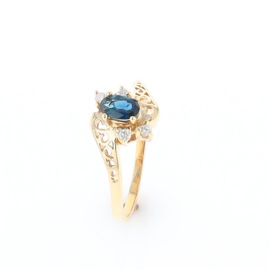 Oval Sapphire Diamond Bypass Ring