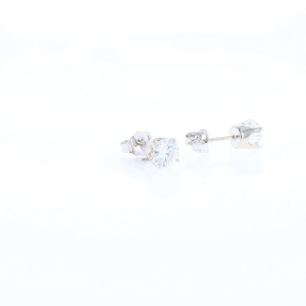 Moissanite Solitaire Stud Earrings