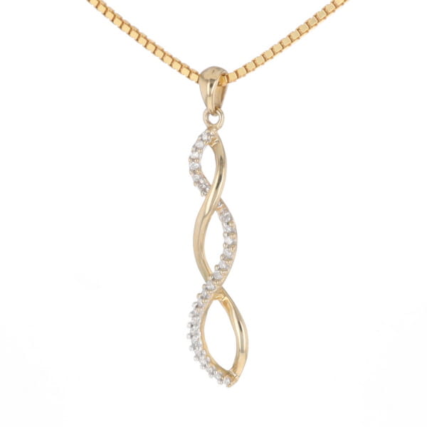 Ribbon Twist Diamond Pendant