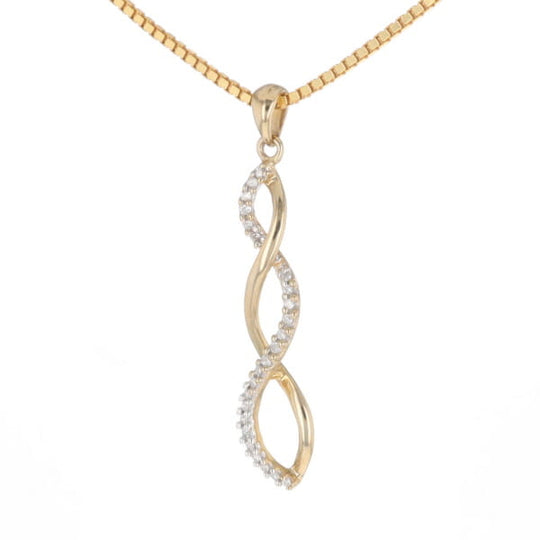 Ribbon Twist Diamond Pendant