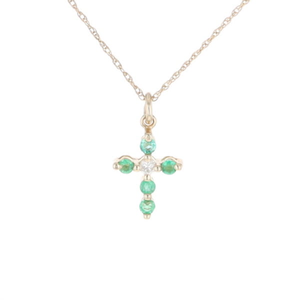 Small Emerald Cross Pendant