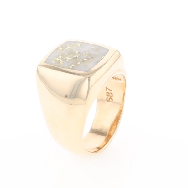 Natural Gold Quartz Men's Ring