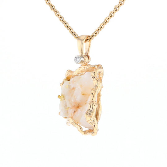 Rough Gold Quartz Freeform Pendant