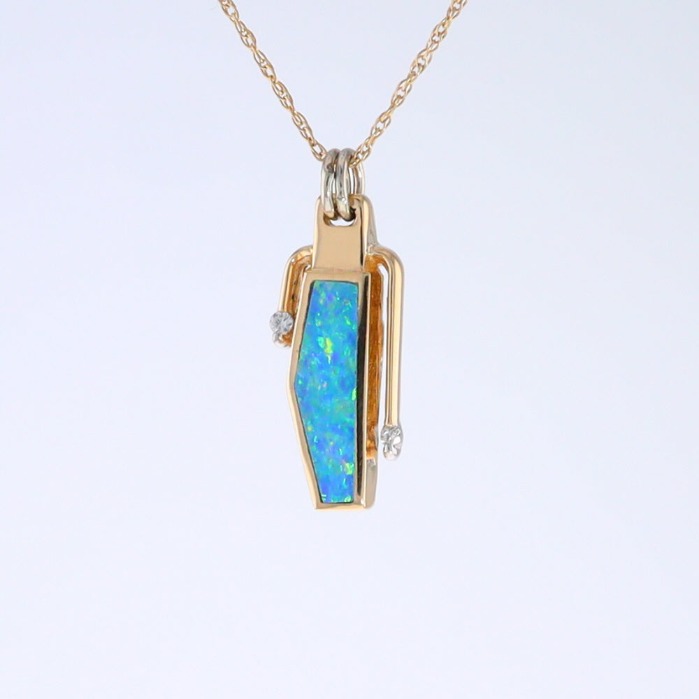 Opal Geometric Inlaid Pendant