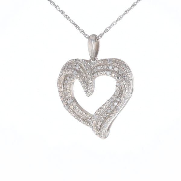 Frosted Diamond Heart Necklace