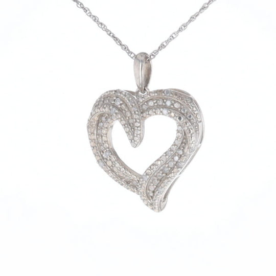 Frosted Diamond Heart Necklace