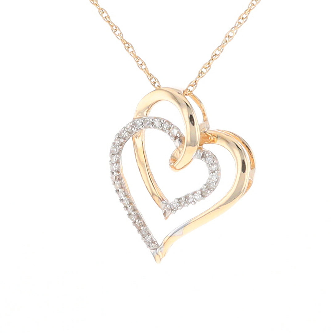 Double Heart Diamond Pendant