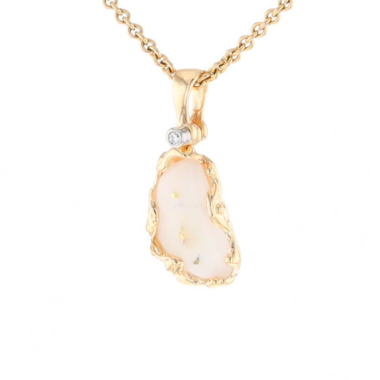 Gold Quartz Freeform Pendant (G2)