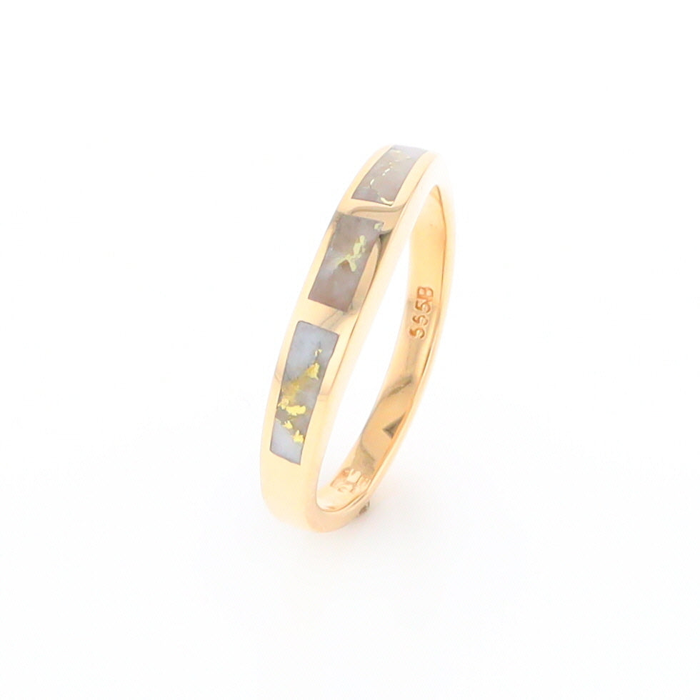 3 Section Gold Quartz Ring Lady’s Anniversary Band G2