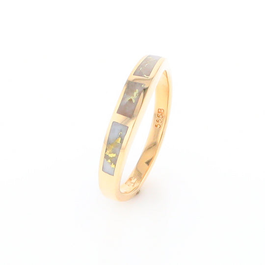 3 Section Gold Quartz Ring Lady’s Anniversary Band G2