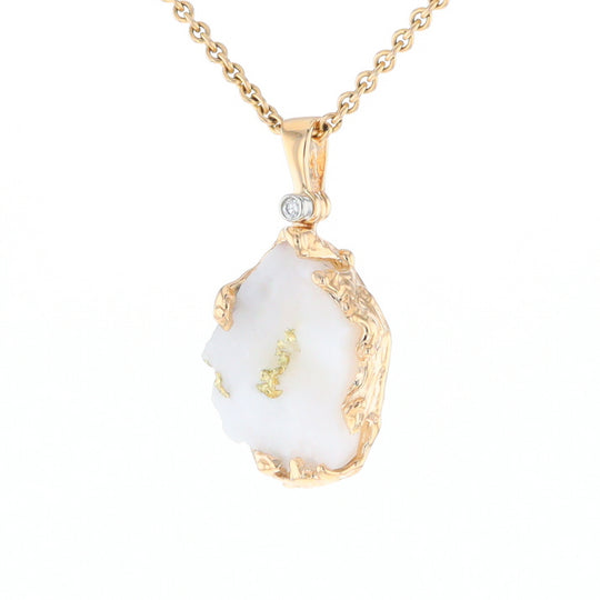 Rough Gold Quartz Freeform Pendant