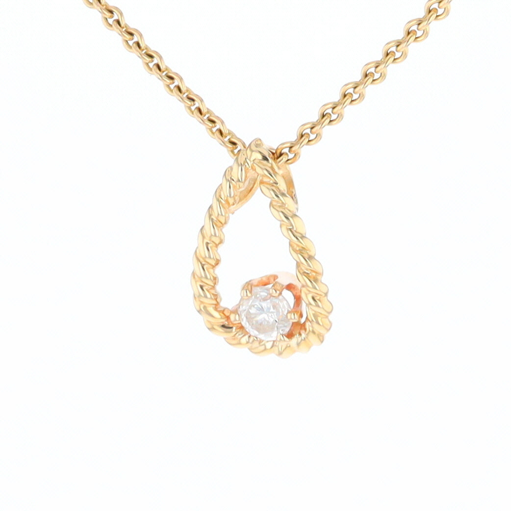 Solitaire Diamond Pear-shaped Rope Pendant