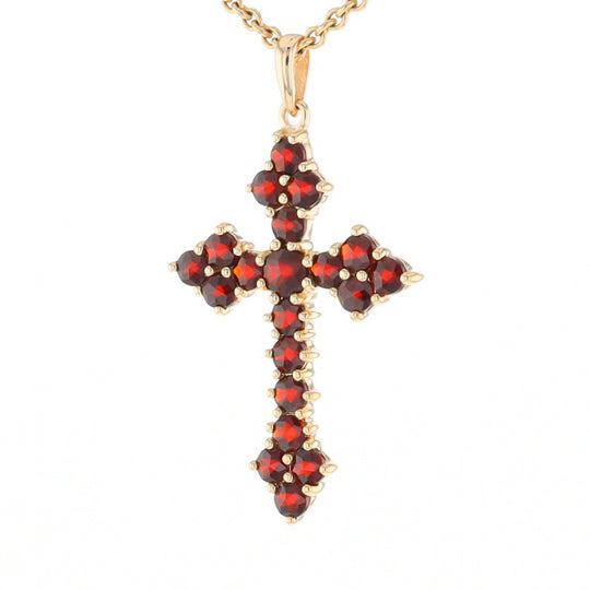 Vintage Garnet Cluster Cross