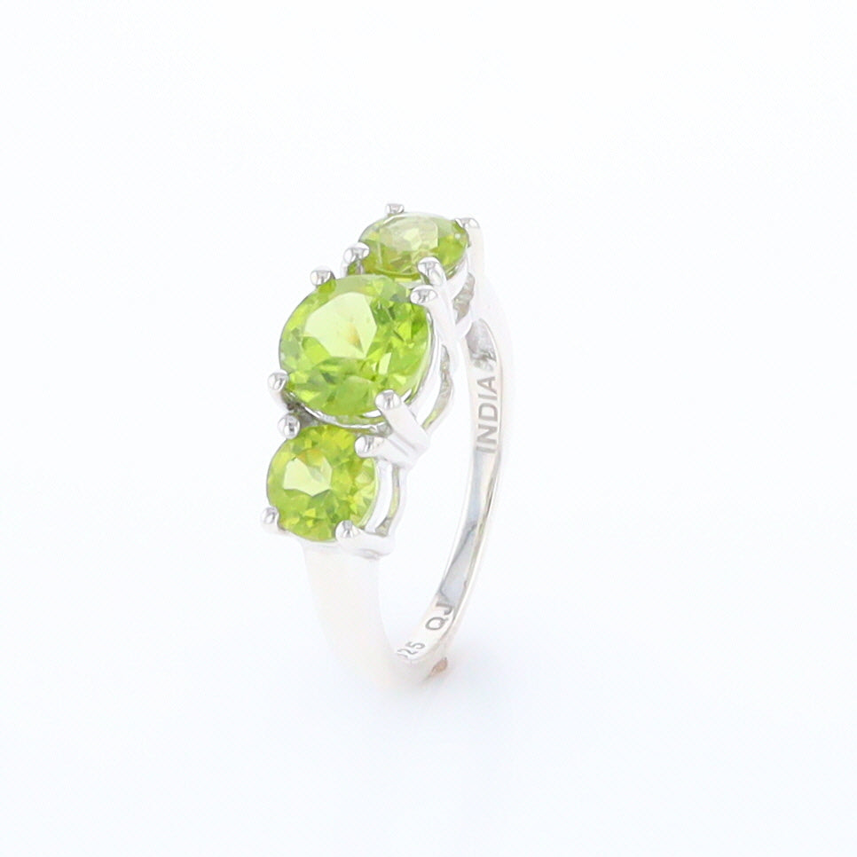 Three Peridot Ring