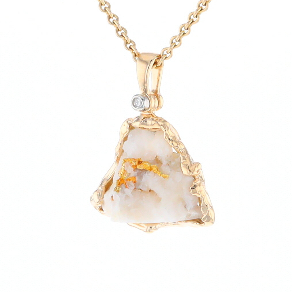 Rough Gold Quartz Free Form Pendant