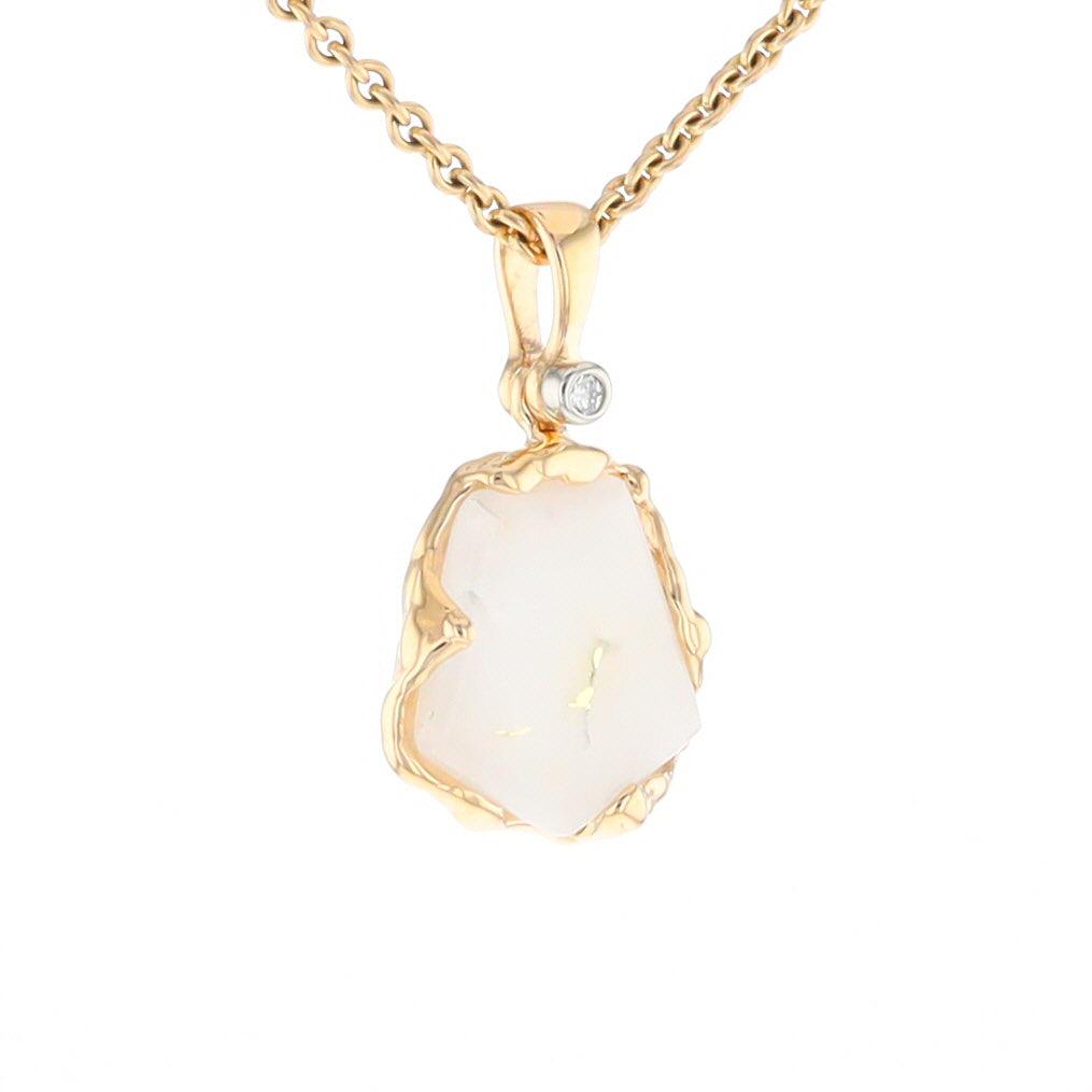 Gold Quartz Freeform Pendant  (G2)