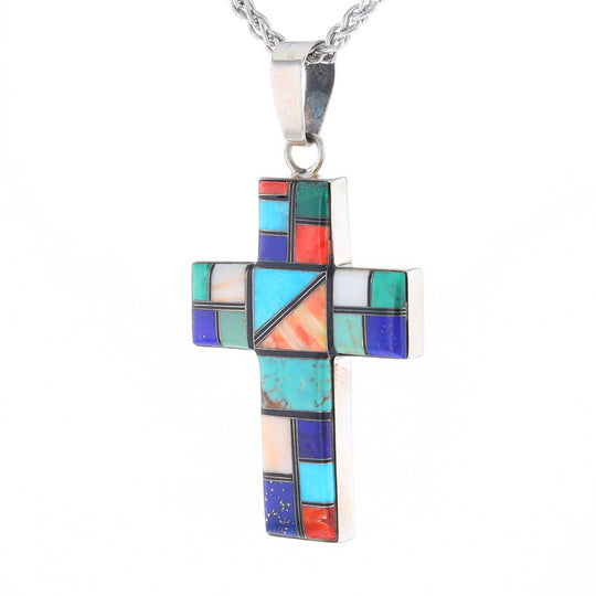 Multi-Stone Mosaic Cross