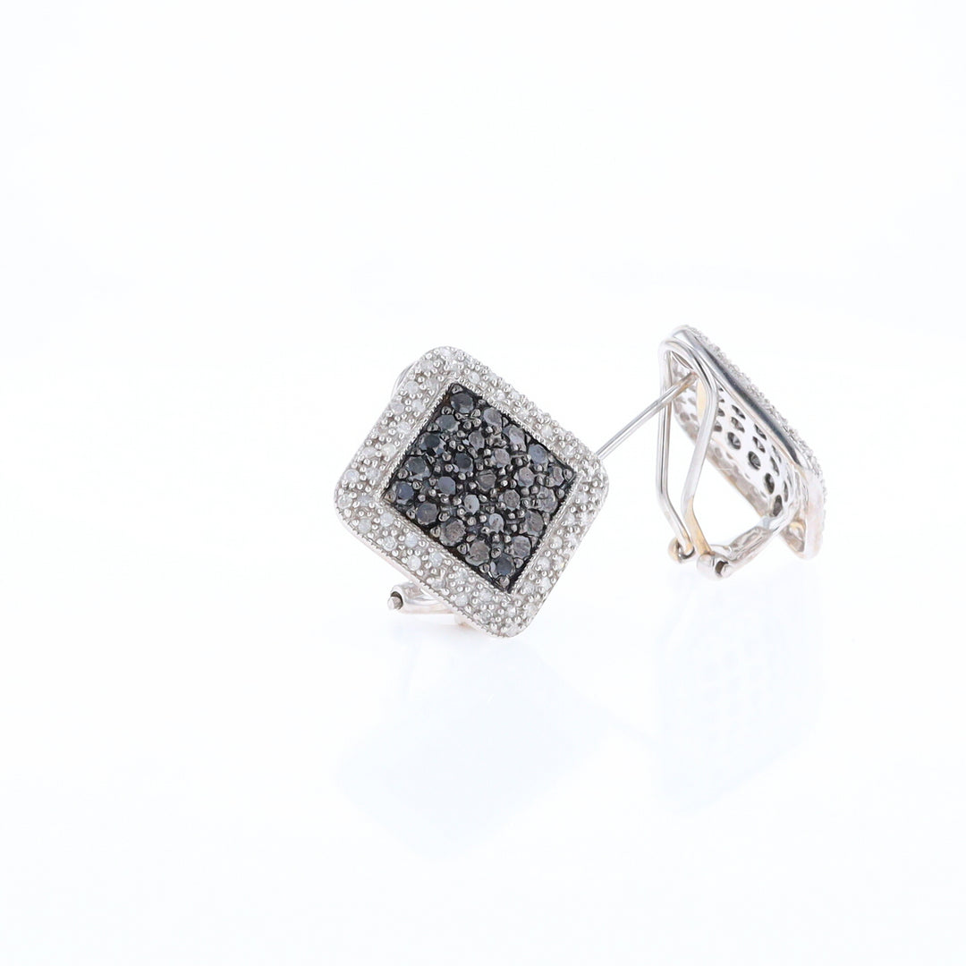 Pavé Black and White Diamond Earrings