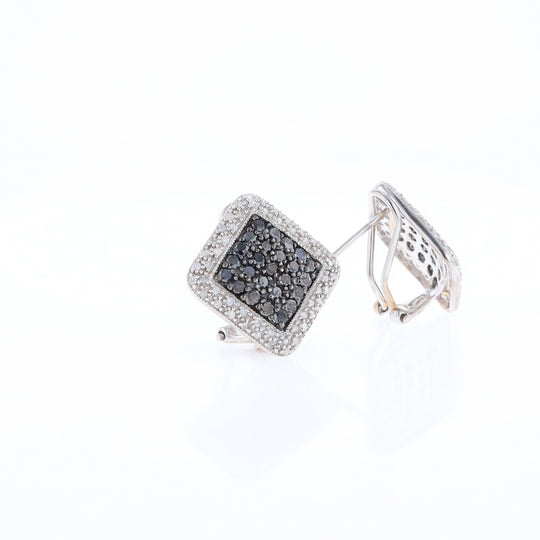 Pavé Black and White Diamond Earrings