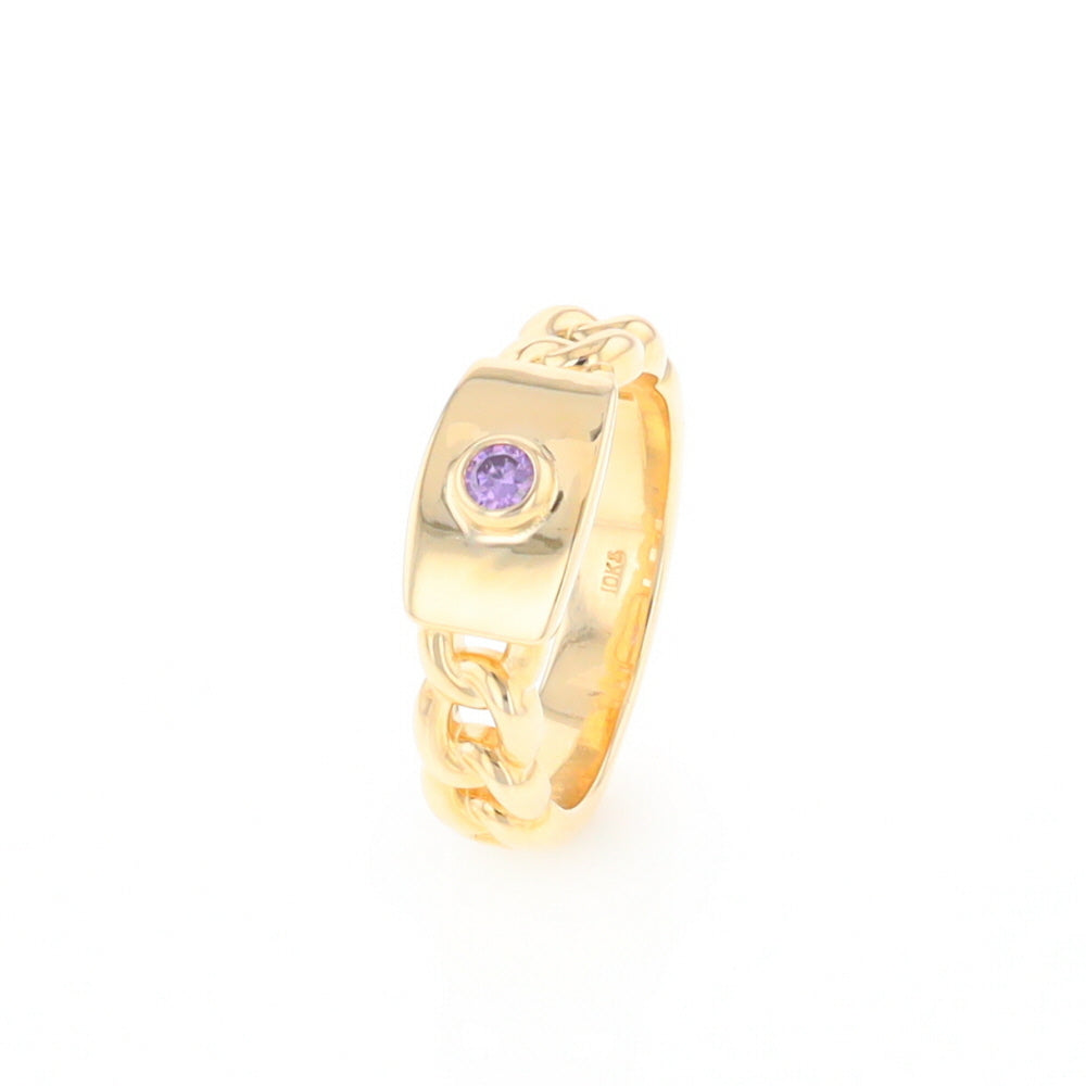 Amethyst Chain Design Ring