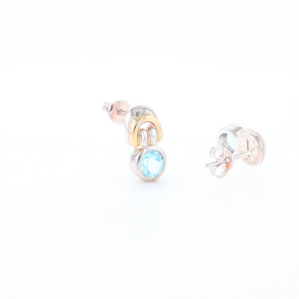 Blue Topaz Stud Earrings