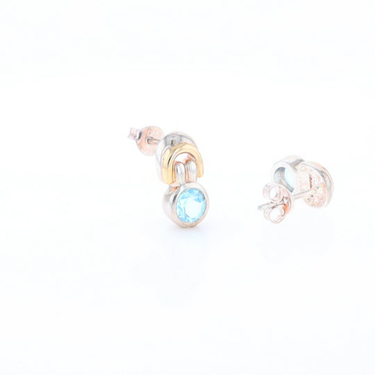 Blue Topaz Stud Earrings