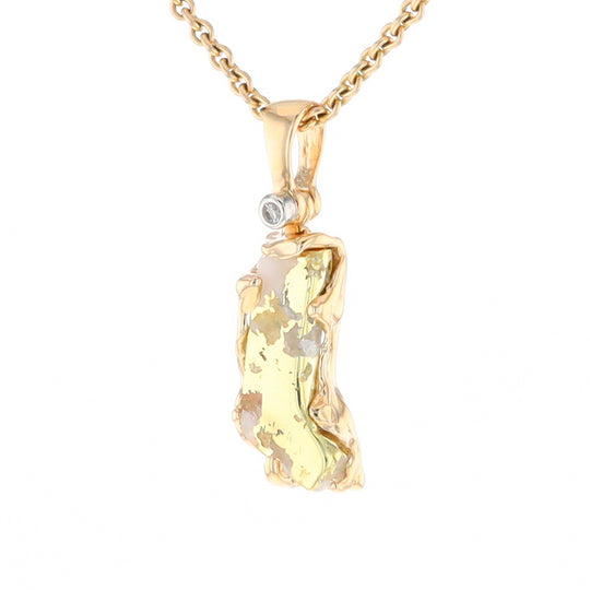 Gold Quartz Freeform Pendant (G2)