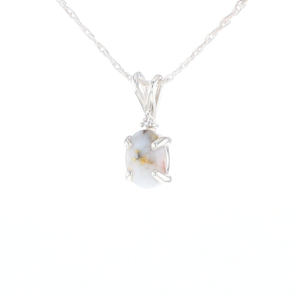 Gold Quartz Cabochon Necklace