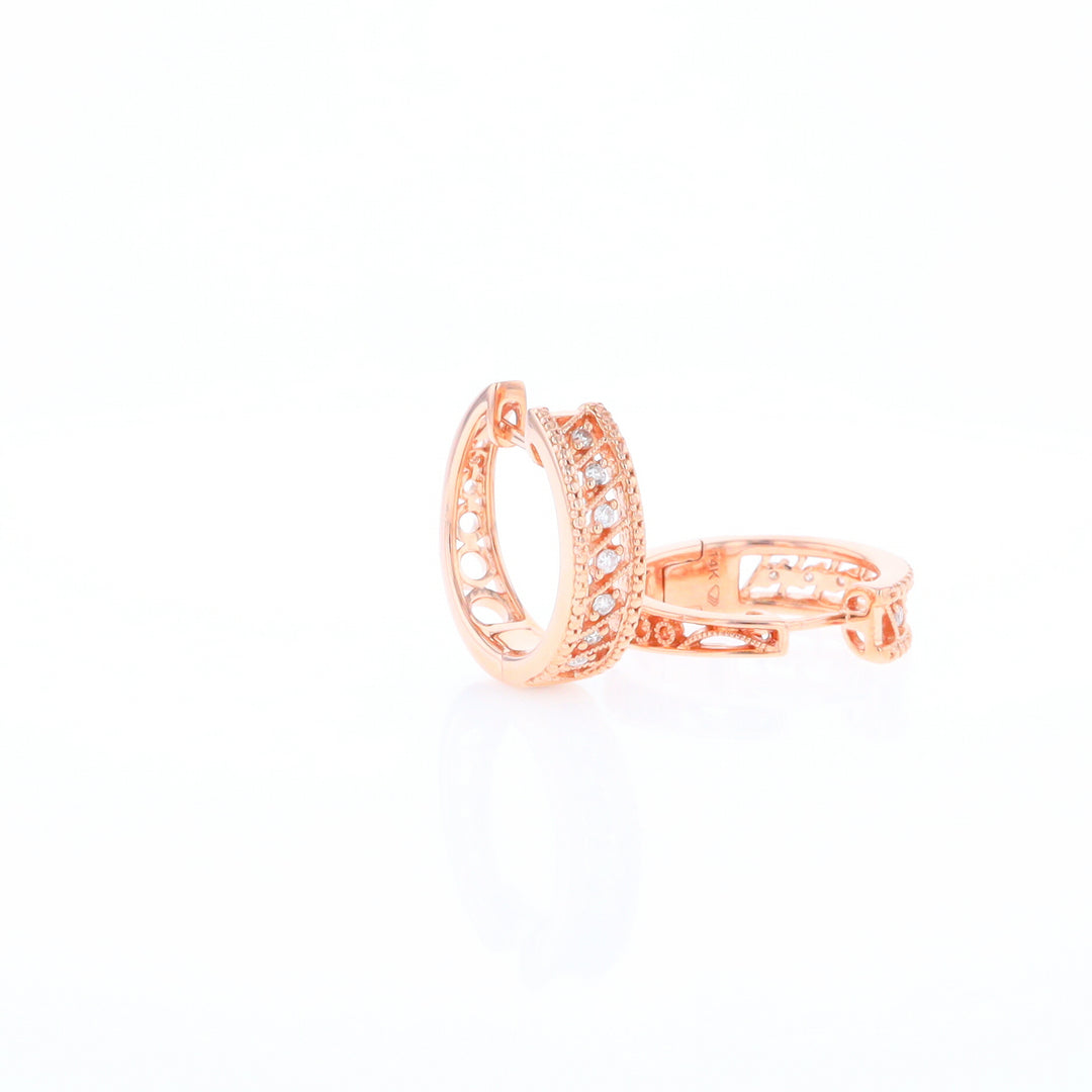 Rose Gold Diamond Hoop Earrings