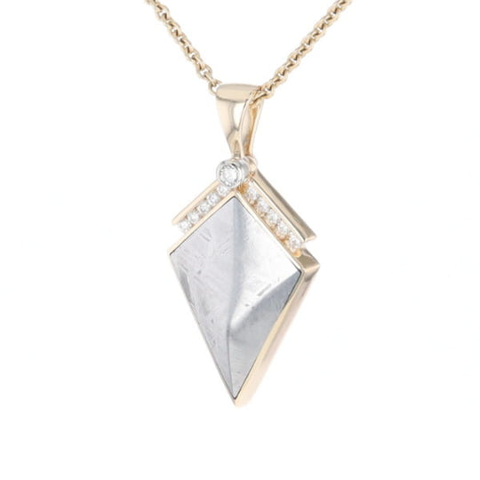Meteorite Kite Shape Inlaid Pendant with 0.19ctw Diamonds