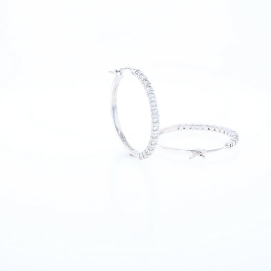 Cubic Zirconia Hoop Earrings