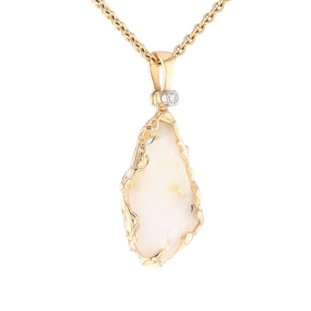 Gold Quartz Freeform Pendant  (G2)